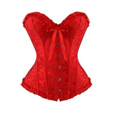 Imagem de Corset Feminino Vintage Vitoriano Com Cadarço E Barbatanas, Estilo Gót
