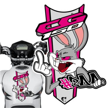 Imagem de Adesivo Faixa Gravata Sem Resina Moto Cg 150/160 Pernalonga Rosa Cor Cg 150