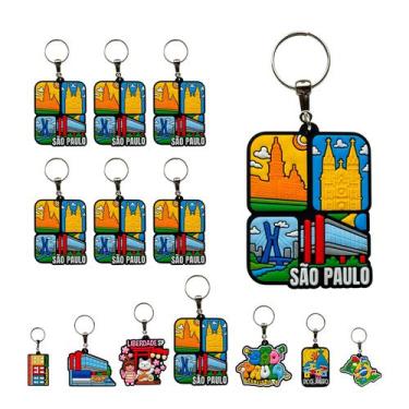 Imagem de 12 Chaveiros de Borracha Souvenir Lugares de São Paulo - Portal da 25