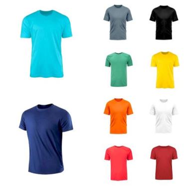 Imagem de Kit 10 Camisas Masculina Manga Curta Malha Fria - Genérico, Kit 4, P
