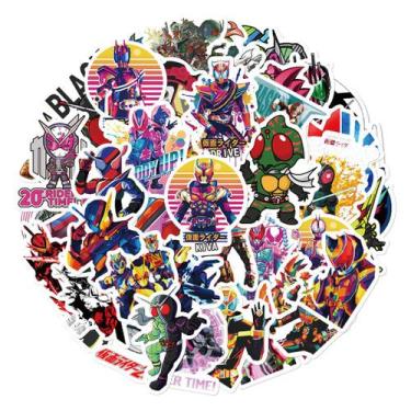 Imagem de Pacote de adesivos Kamens Riders Anime 50 unidades de desenho animado 