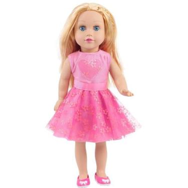 Imagem de Figura: Toy, cabelo comprido, boneca, bebê, menina, 45 cm, silicone - 