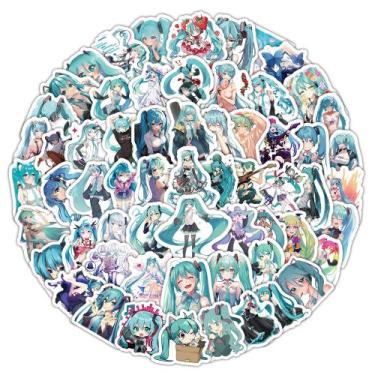 Imagem de Adesivos Hatsune Miku, vinil impermeável, anime, 100 unidades - yiweis
