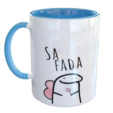 Imagem de Caneca Porcelana SaFada Divertida Presente - Pense Canecas, Azul Claro