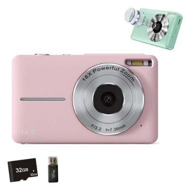 Imagem de Câmera Digital RetroSnap 44 MP FHD 1080P 16X Zoom 32 GB Rosa - Zhongch
