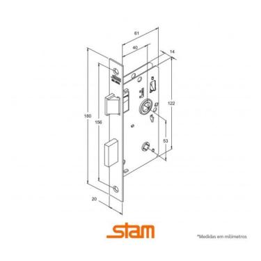 Imagem de Fechadura Espelhada Inox - Stam Banheiro 1820/21
