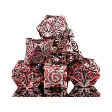 Imagem de Conjunto De Dados Metálicos Coloridos Premium Para Jogos De RPG De Mes