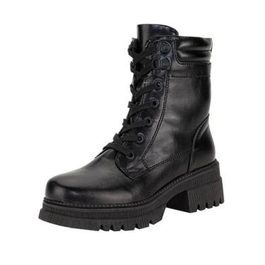 Imagem de Bota Feminina Mooncity Ankle Boot Salto Alto Cano Curto 72264 Preto, 3