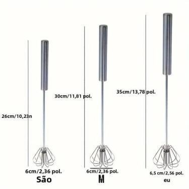 Imagem de Batedor De Ovos De Aço Inoxidável Durável, Misturador Semi-Automático 