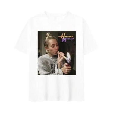 Imagem de Camiseta Vintage Oversized De Algodão Miley Cyrus Hannah Montana Para 