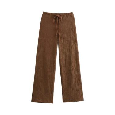 Imagem de Conjunto Feminino De 2 Peças: Top Casual Decote V E Calça Pantalona De