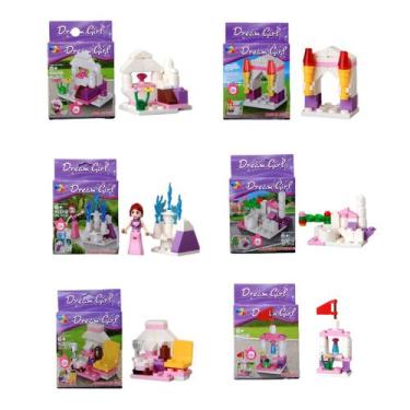 Imagem de 6 Kit de montar castelo robo brinquedo infantil coleção completa educa