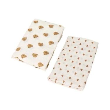 Imagem de Cobertores De Algodão Muslin Para Bebês 2 Peças, Envoltório Para Recém