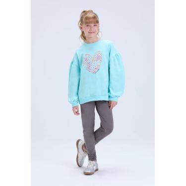 Imagem de Conjunto Infantil de Inverno Feminino Moletom com Manga Bufante e Cora