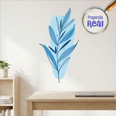 Imagem de Adesivo Floral Boho Azul Estilo Nórdico 47x90 Minimalista Mod.03