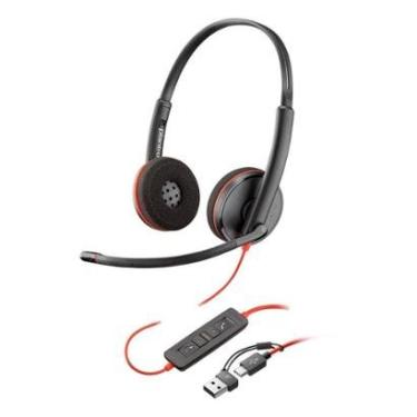 Imagem de Headset Poly Blackwire 3220 Stereo, USB-C, com Adaptador para USB-A, Preto - 8X228AA-Unissex