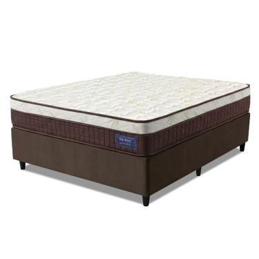 Imagem de Cama Box Desmontável Colchão Queen Molas Superlastic Euro Pillow Start 158x198x62cm Apolo Bege / Marrom