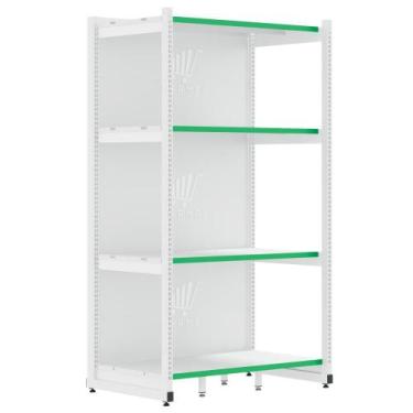 Imagem de Rack Fit Parede 1 Inicial 2,02X0,90X0,60 4 Bandejas Amapá, Branco Perf