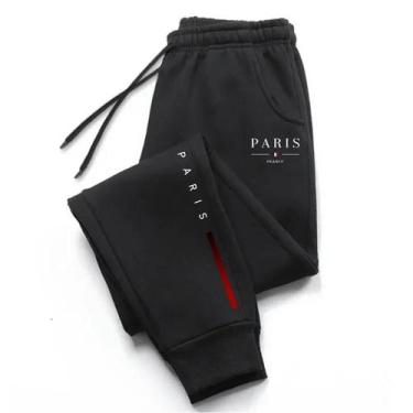 Imagem de Calças Jogger Masculinas Com Estampa Paris, Calças De Moletom Casuais 