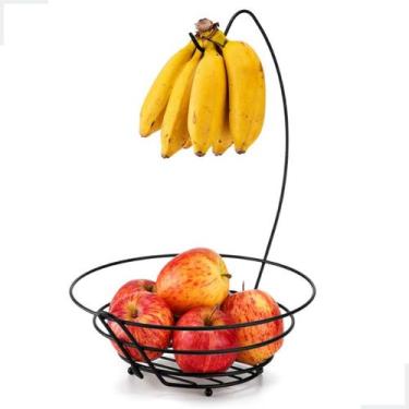 Imagem de Fruteira Fruteira Aramado Cesta Organizadora Moderna De Mesa de Vidro 