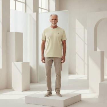 Imagem de Camiseta Masculina Voker 100 Algodão Premium Corte Slim Toque Macio e 