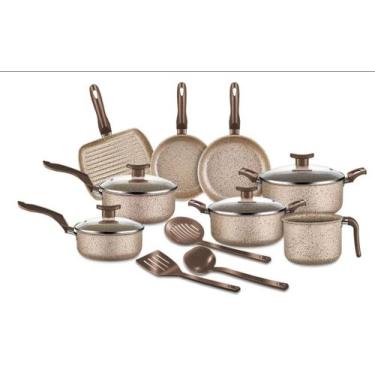 Imagem de Jogo De Panela 11 Peças Antiaderente Tampa Cozinha Bianco Bianco - D'I