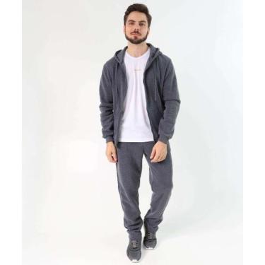 Imagem de Calça Masculina Fitness Moletom Reta Bolsos MR Chumbo-50223, P, Chumbo