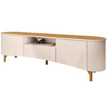 Imagem de Rack Para Sala de Estar TV 80 Pol Orgânico 201cm Martina B01 Off White