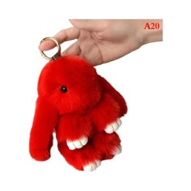 Imagem de Chaveiro De Coelho De Desenho Animado Fofo De 15CM Com Pelo Real, Char