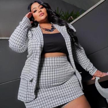 Imagem de Short Saia Xadrez Feminino Plus Size Tamanho Grande Moda Gringa Blogue