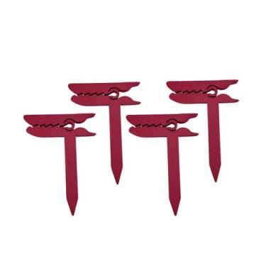 Imagem de Kit 4 Fixadores Prendedor De Canga Toalha Praia Estaca Areia Cor:Verme