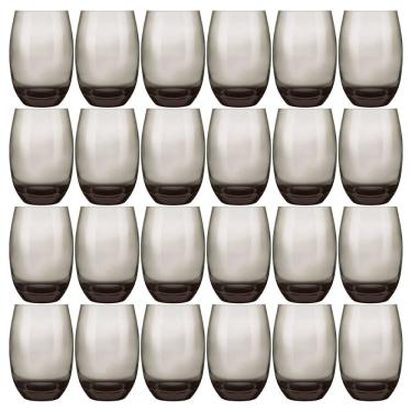 Imagem de Jogo de Copos Long Drink Aruba para Drinks em Vidro com Parede Fina e Alta Durabilidade 465ML Fumê Aruba