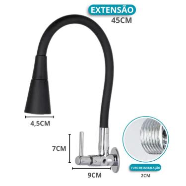 Imagem de Torneira para Cozinha Ou Banheiro Lavatório Pia Bicomando de Parede Aço Inoxidável Crom...