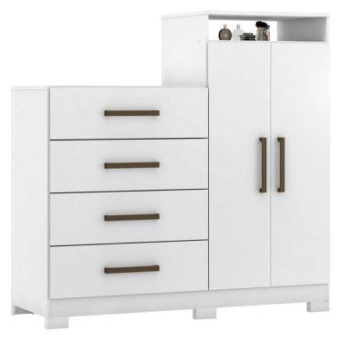 Imagem de Cômoda Sapateira Áurea Branco Brilho com Pés - Demóbile