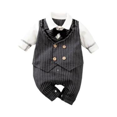 Imagem de Macacão De Terno Para Bebês Meninos, Manga Longa, Roupa Infantil Moder