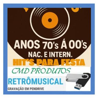 Imagem de Pen drive 8gb com Músicas = Hit's (MegaMix e Mix ) Para Festas- Anos 7