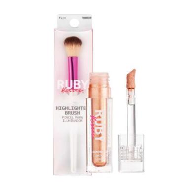 Imagem de Kit Iluminador Líquido Diamond Pop + Pincel para Iluminador - Ruby Kis