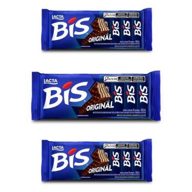 Imagem de Bis Chocolate Ao Leite Kit 3 Unidades de 100,8g - Lacta