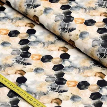 Imagem de Tecido Tricoline Dusty Black : Colméia (0,50x1,50) - Fabricart