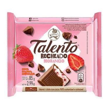 Imagem de Barra de Chocolate Garoto Talento 85g Morango (rosa)