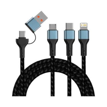 Imagem de Cabo USB Tipo C Universal 3 Em 1 Para Samsung Xiaomi Huawei iPhone 16 
