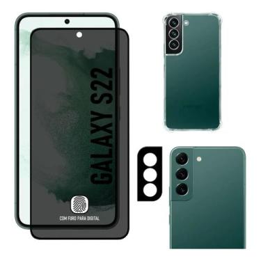 Imagem de Capinha TPU + Película Privacidade Fosca + Câmera Samsung Galaxy S22 -