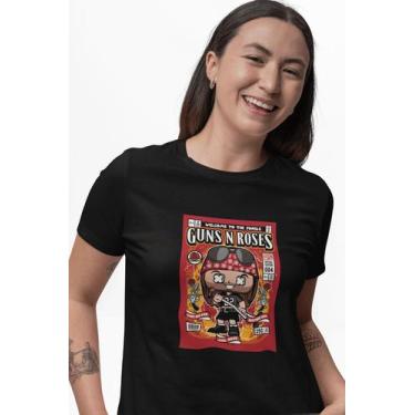 Imagem de Camiseta Poster Pop Style Inspiração GUNS N ROSES Estampa DTF 100% Alg