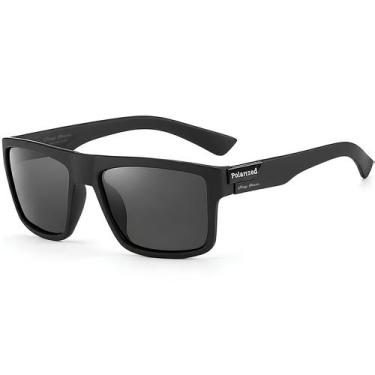 Imagem de Óculos de Sol Masculino Preto Escuro Lente Com Proteção UV400 Filtro P