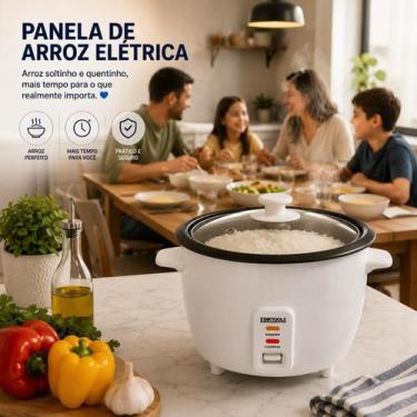 Imagem de Panela De Arroz Elétrica 1,3L 400W 127V Com Tampa de vidro com saída d