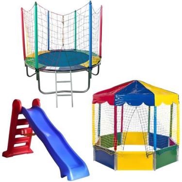 Imagem de Pula Pula Trampolim Cama Elástica 1,83m Barraquinha Piscina de Bolinha