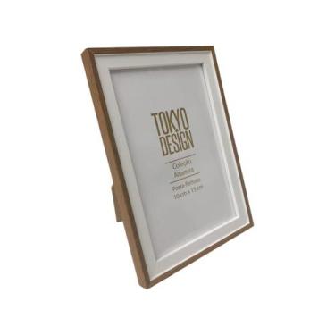 Imagem de Porta Retrato 10x15 Palmira Madeira Textura MDF Tokyo Design Cor:Madei