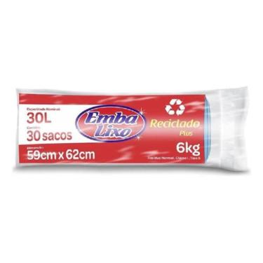 Imagem de Saco De Lixo Embalixo Plus Azul 30 Litros Rolo 30 Sacos  Kit 3un