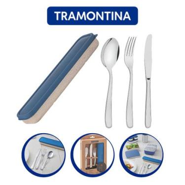 Imagem de Conjunto Talheres Com Lamina Em Inox Estojo Azul Tramontina - Tramonti