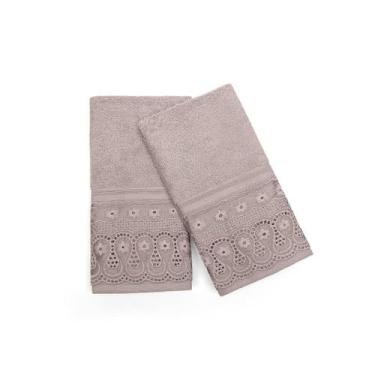 Imagem de Kit 2 Toalhas Lavabo Social 30x50cm Algodão Serene Jolitex -, Fendi